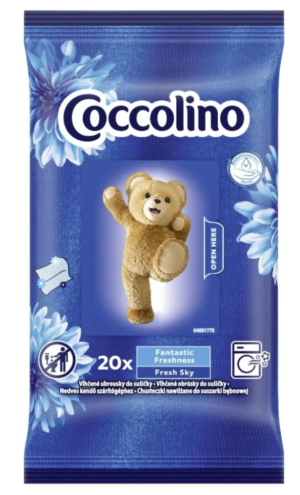 Coccolino Intense Fresh Sky vonné ubrousky do sušičky 20 ks