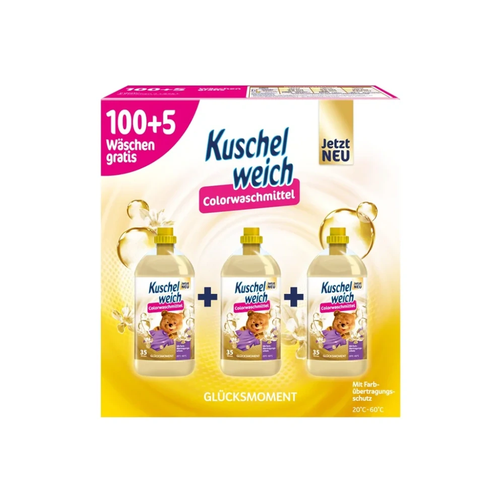 Kuschelweich prací gel 3x1,925L - 105W Glucksmoment Color