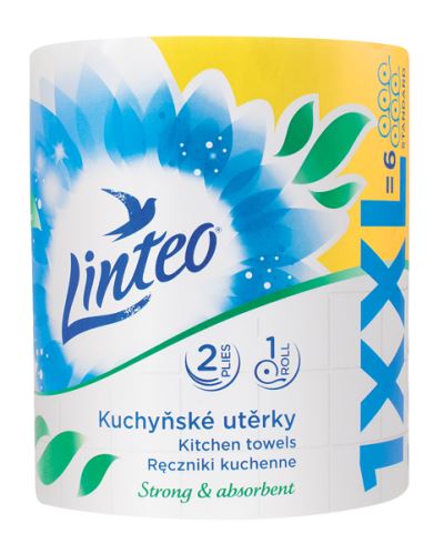  Kuchyňská utěrka Linteo XXL bílé, 2-vrstvé, 1 role, 1x60m