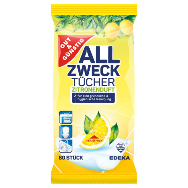 G&G Feuchte Allzwecktücher - univerzální čistící vlhčené ubrousky 80ks 