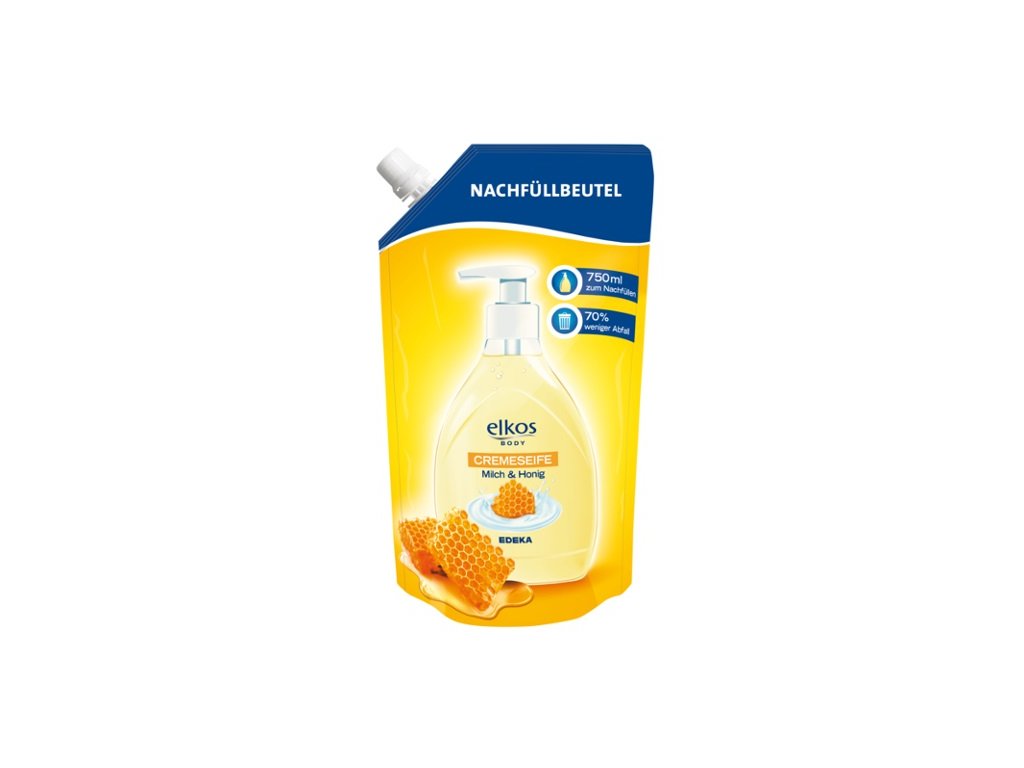Elkos mléko a med tekuté mýdlo náhradní náplň 750 ml 
