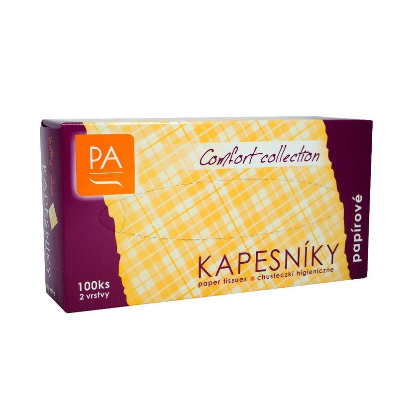 PA papírové kosmetícké kapesníčky box 2 vrstvé 100ks