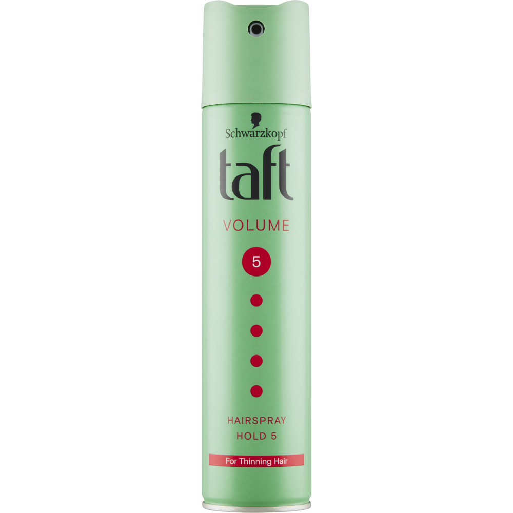 Taft Volume Mega, lak na vlasy s dvojitým push-up efektem, síla fixace 5, 250 ml 