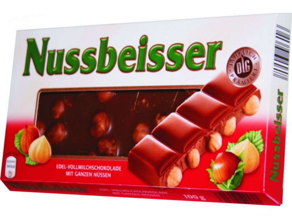 Nussbeisser mléčná čokoláda s lískovými oříšky 100g 