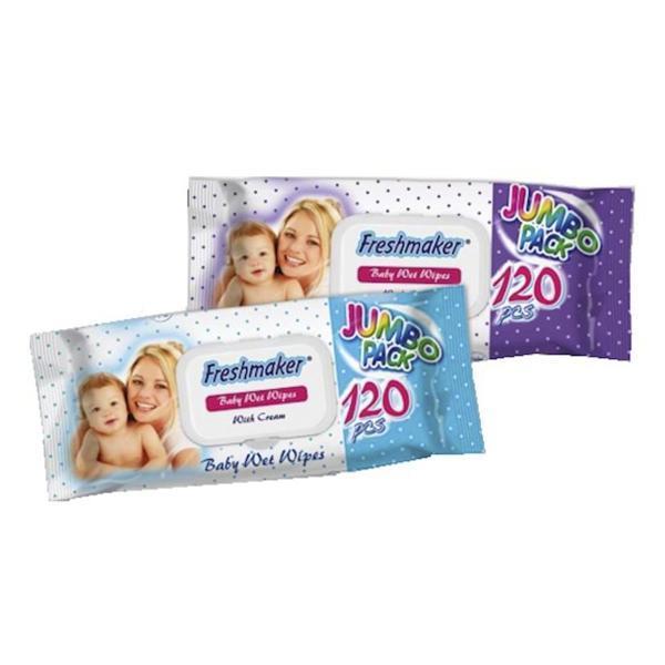 Freshmaker Vlhčené ubrousky jumbo s klipem 120 ks